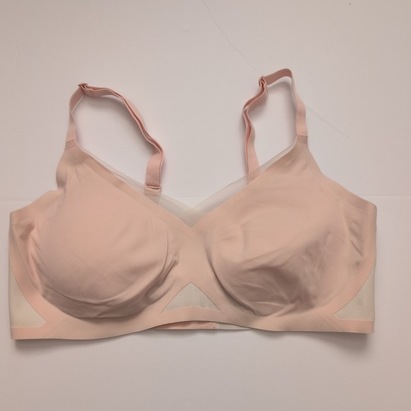 HONEYLOVE Sculpting Crossover Bra Light Pink Comfort Support L Seamless Comfort - Picture 4 of 5